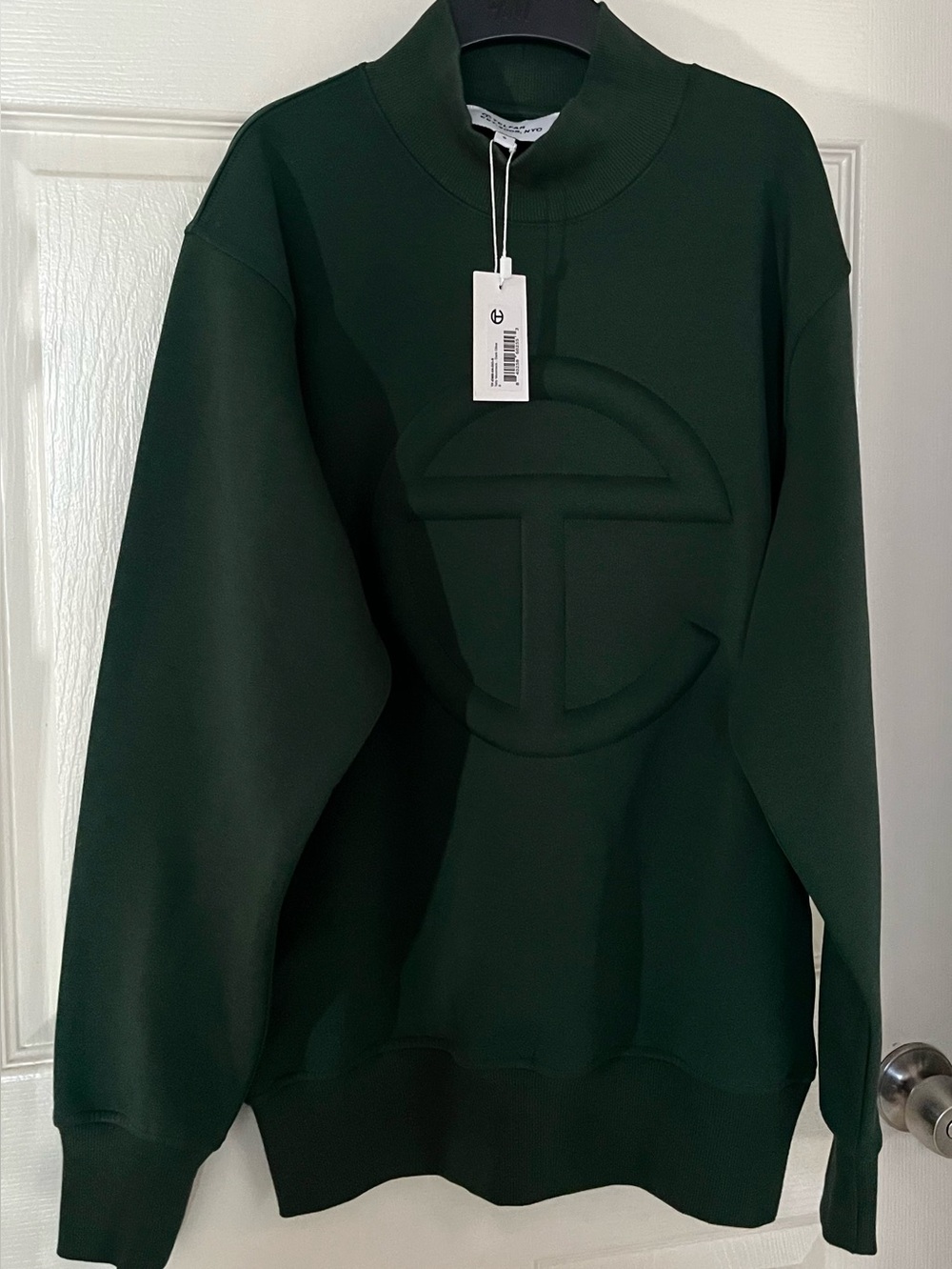 Telfar Dark Forest Green Embossed Logo Sweatshirt